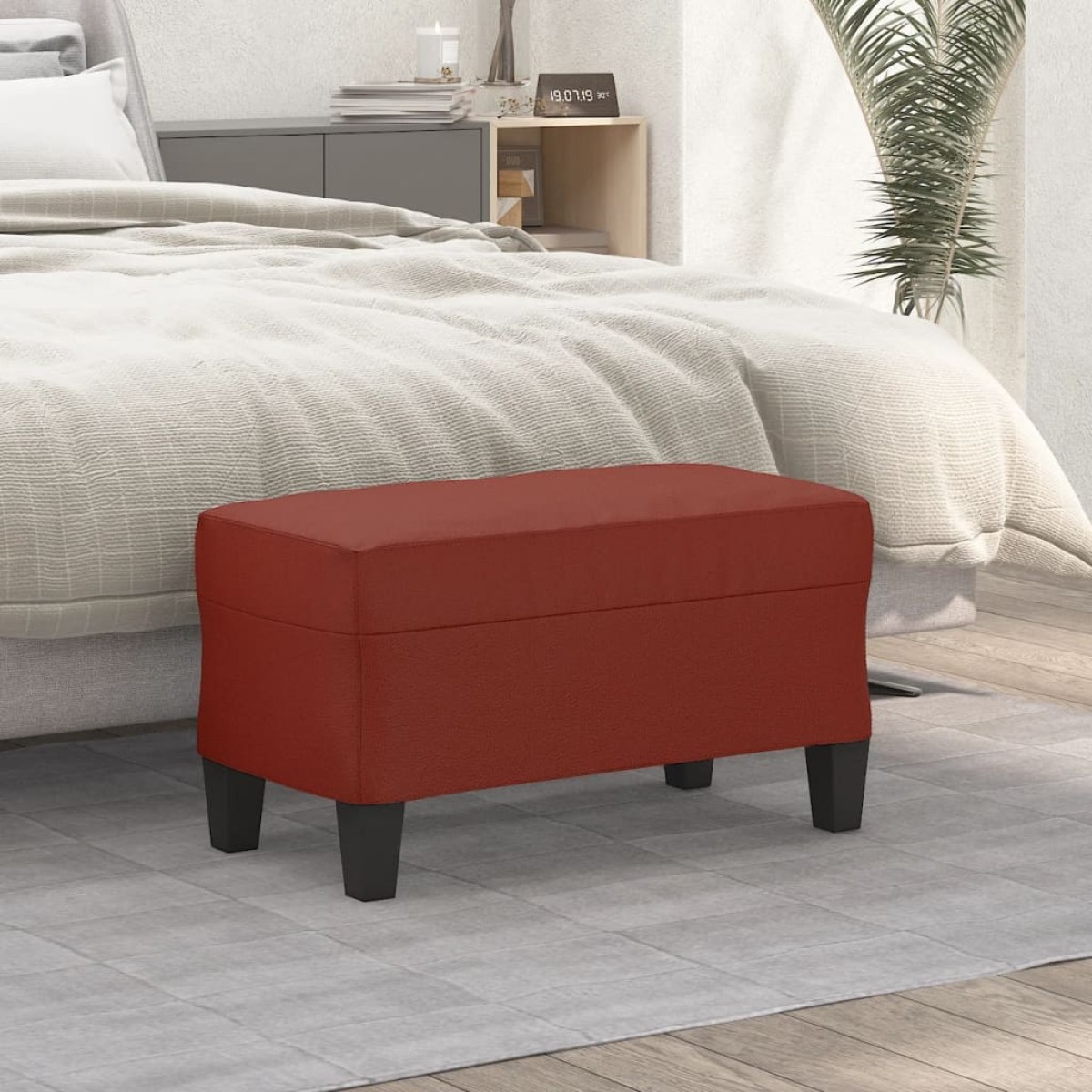 vidaXL Πάγκος Μπορντό 70x35x41 εκ. Υφασμάτινος