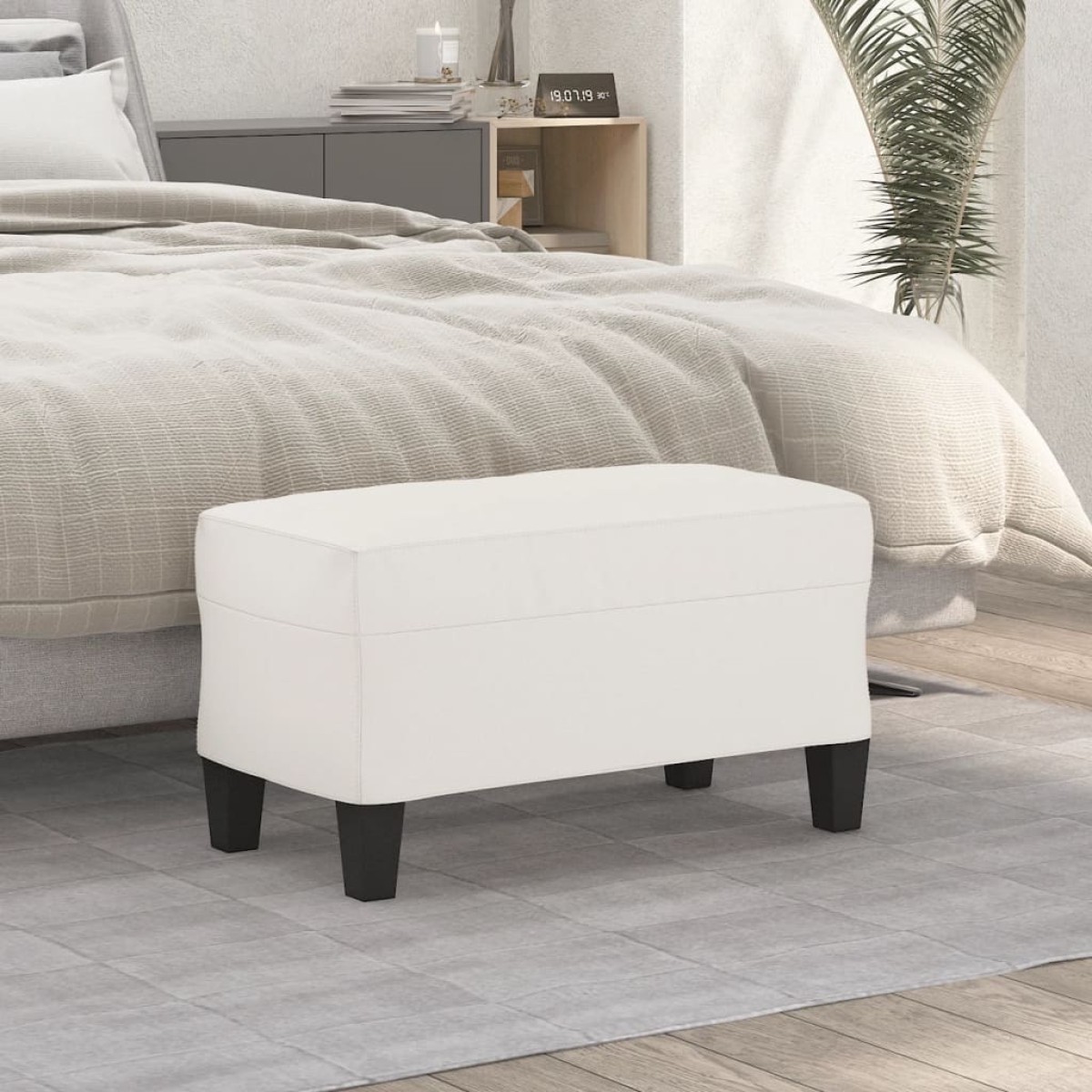 vidaXL Πάγκος Μπεζ 70 x 35 x 41 εκ. από Ύφασμα Μικροϊνών