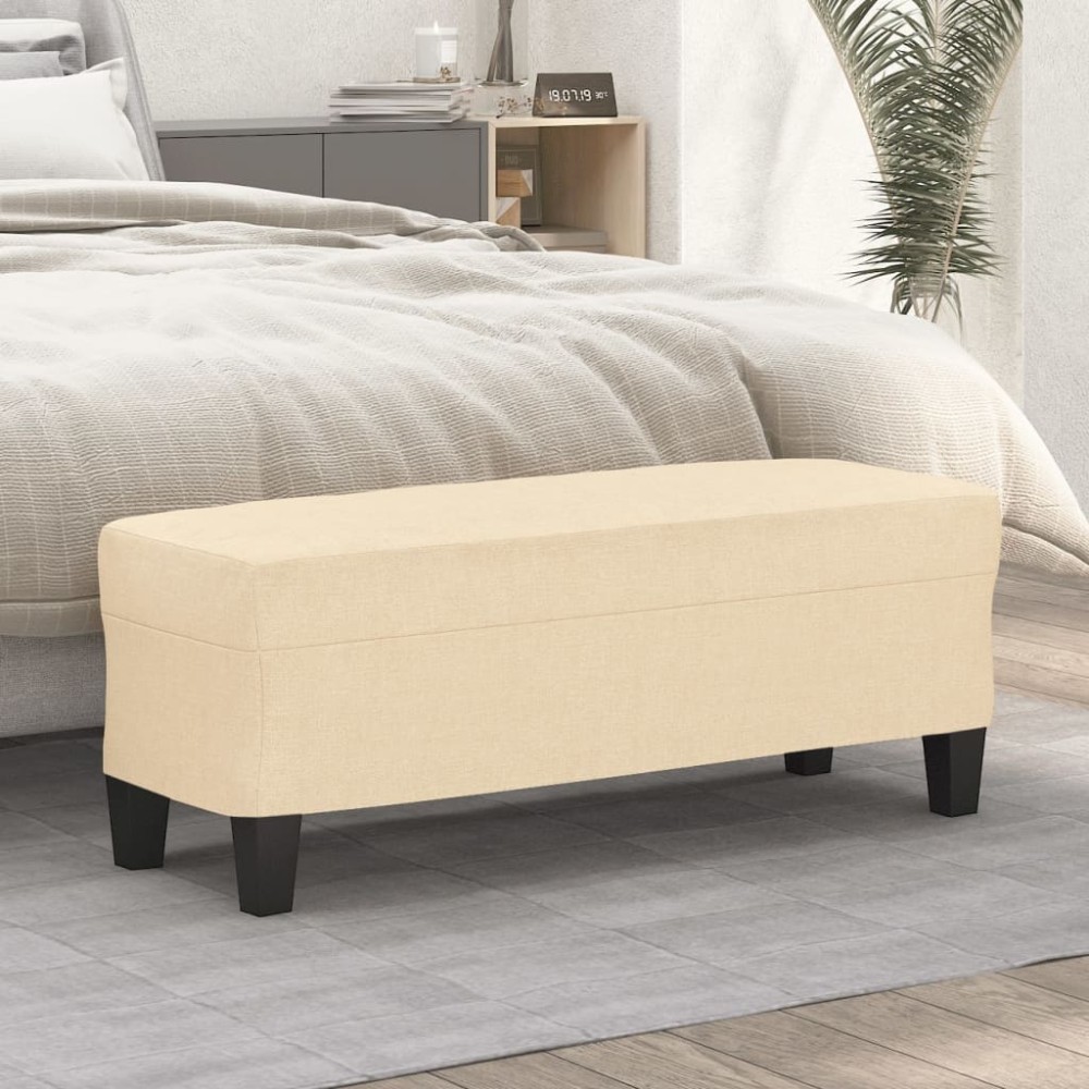 vidaXL Πάγκος Κρεμ 100x35x41 εκ. Υφασμάτινος