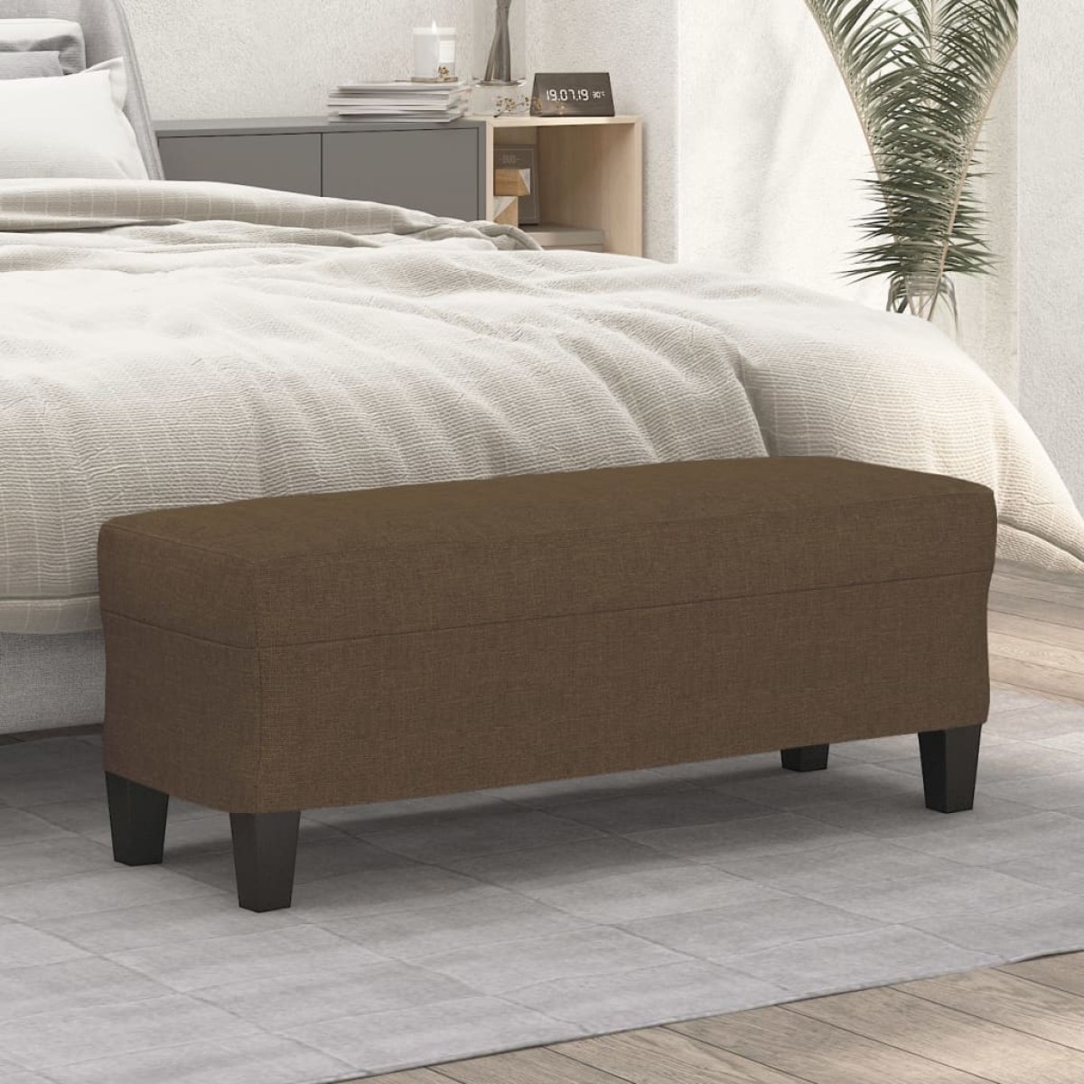 vidaXL Πάγκος Καφέ 100x35x41 εκ. Υφασμάτινος