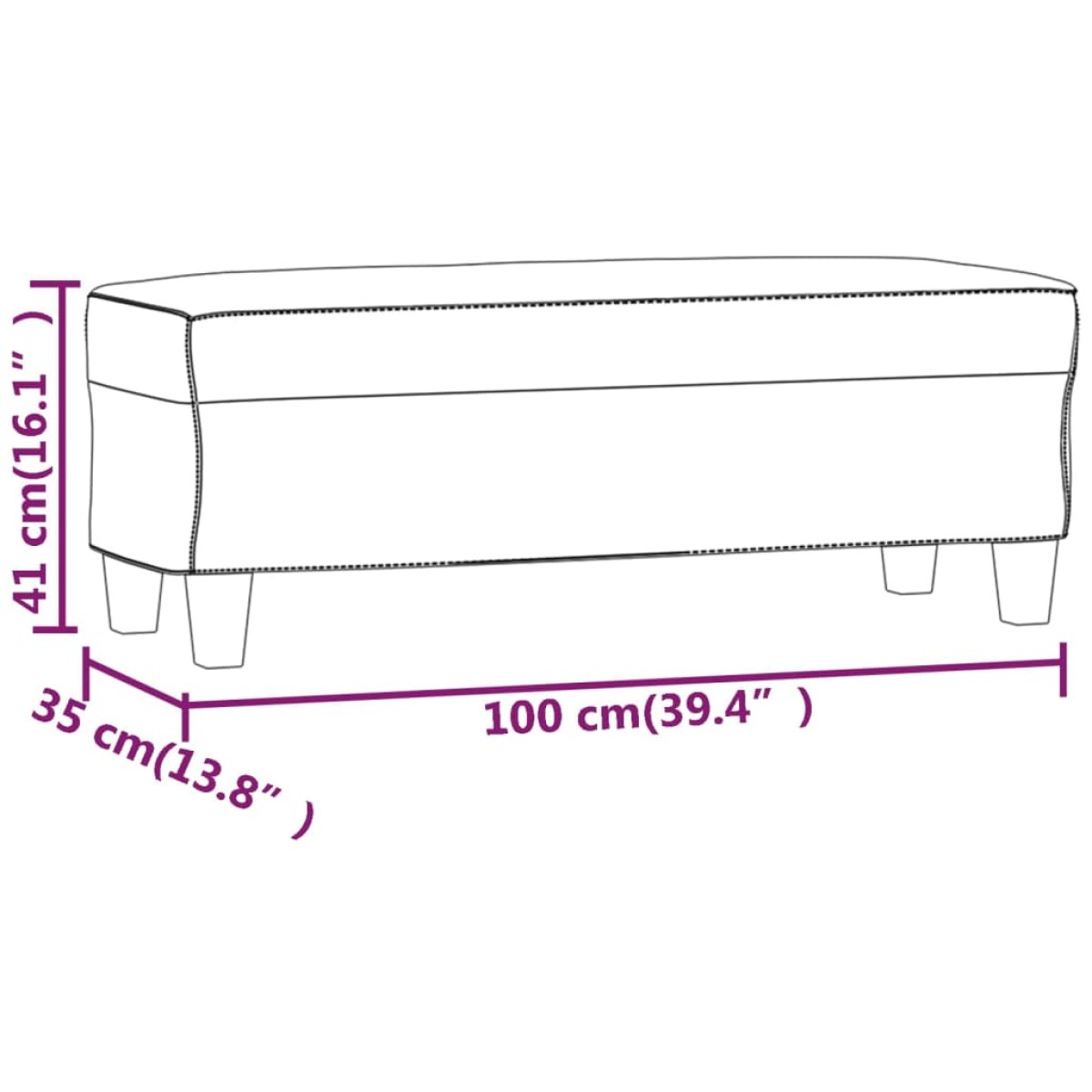 vidaXL Πάγκος Καφέ 100x35x41 εκ. Υφασμάτινος