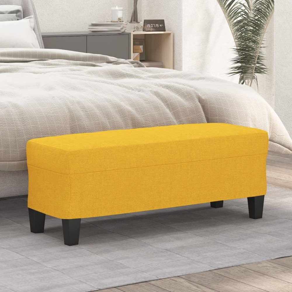 vidaXL Πάγκος Ανοιχτό Κίτρινο 100 x 35 x 41 εκ. Υφασμάτινος