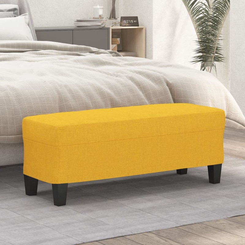 vidaXL Πάγκος Ανοιχτό Κίτρινο 100 x 35 x 41 εκ. Υφασμάτινος