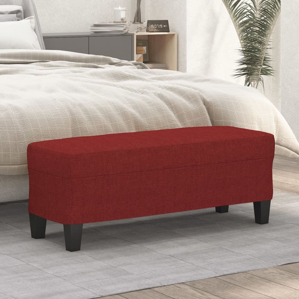vidaXL Πάγκος μπορντό 100x35x41 εκ. Υφασμάτινος