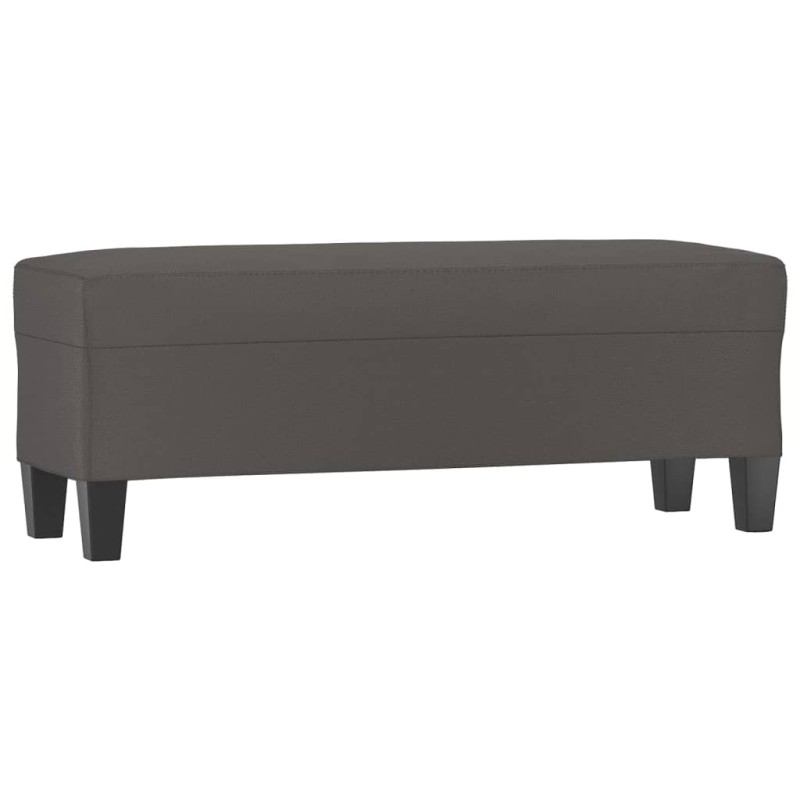 vidaXL Πάγκος Γκρι 100 x 35 x 41 εκ. από Συνθετικό Δέρμα