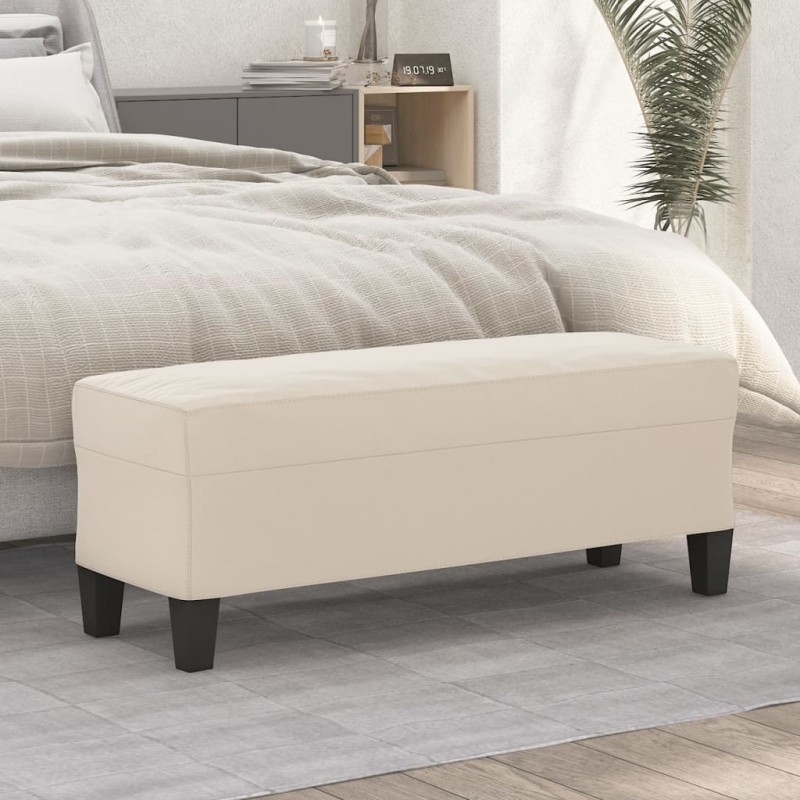 vidaXL Πάγκος Κρεμ 100x35x41 εκ. από Ύφασμα Μικροϊνών