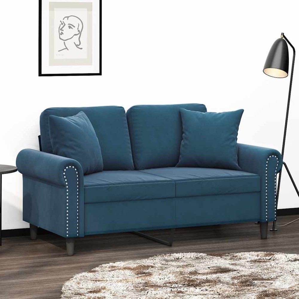 vidaXL Μαξιλάρια Διακοσμητικά 2 τεμ. Μπλε 40x40 εκ. Βελούδινα