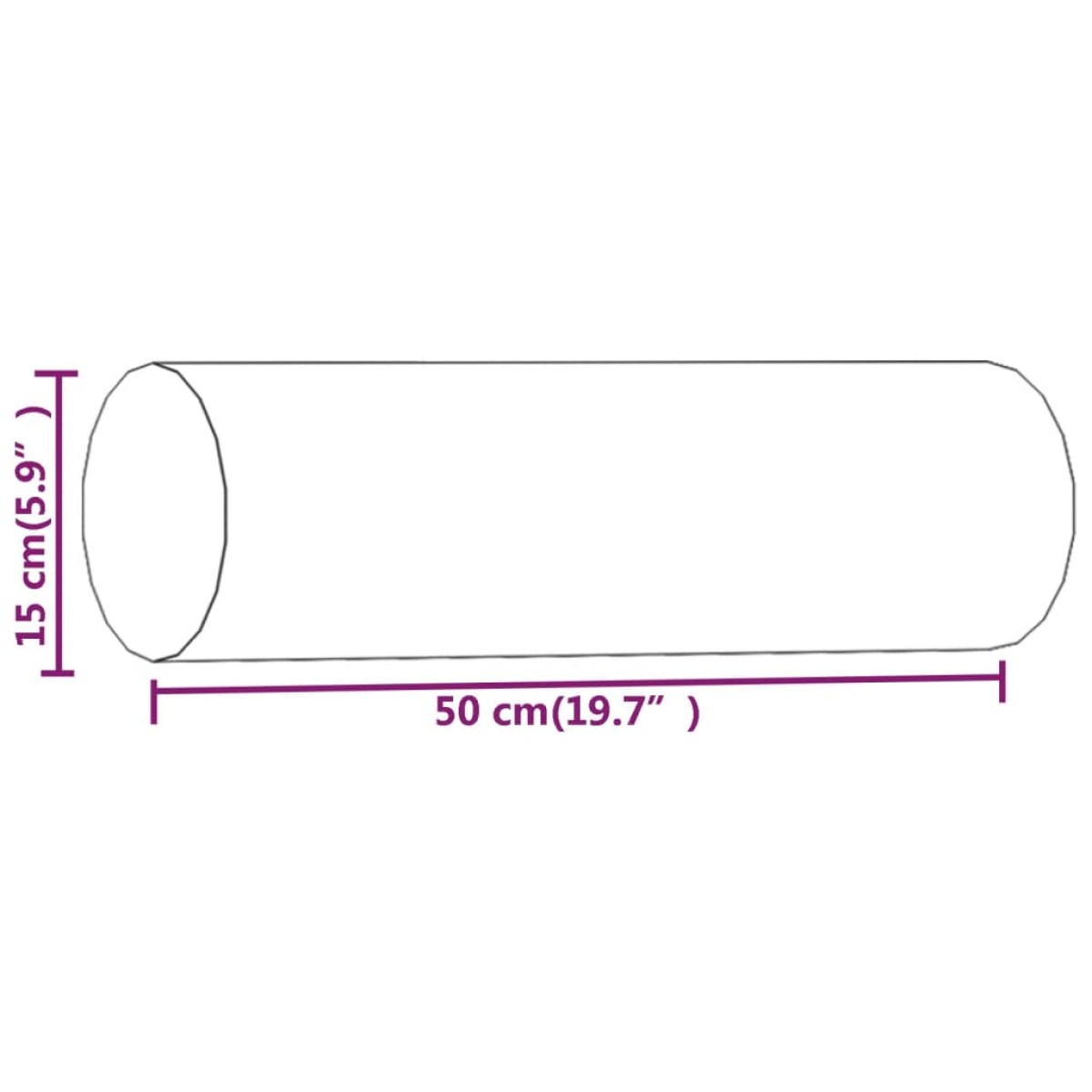 vidaXL Μαξιλάρια Διακοσμητικά 2 τεμ. Αν. Γκρι Ø15 x 50 εκ. Υφασμάτινα