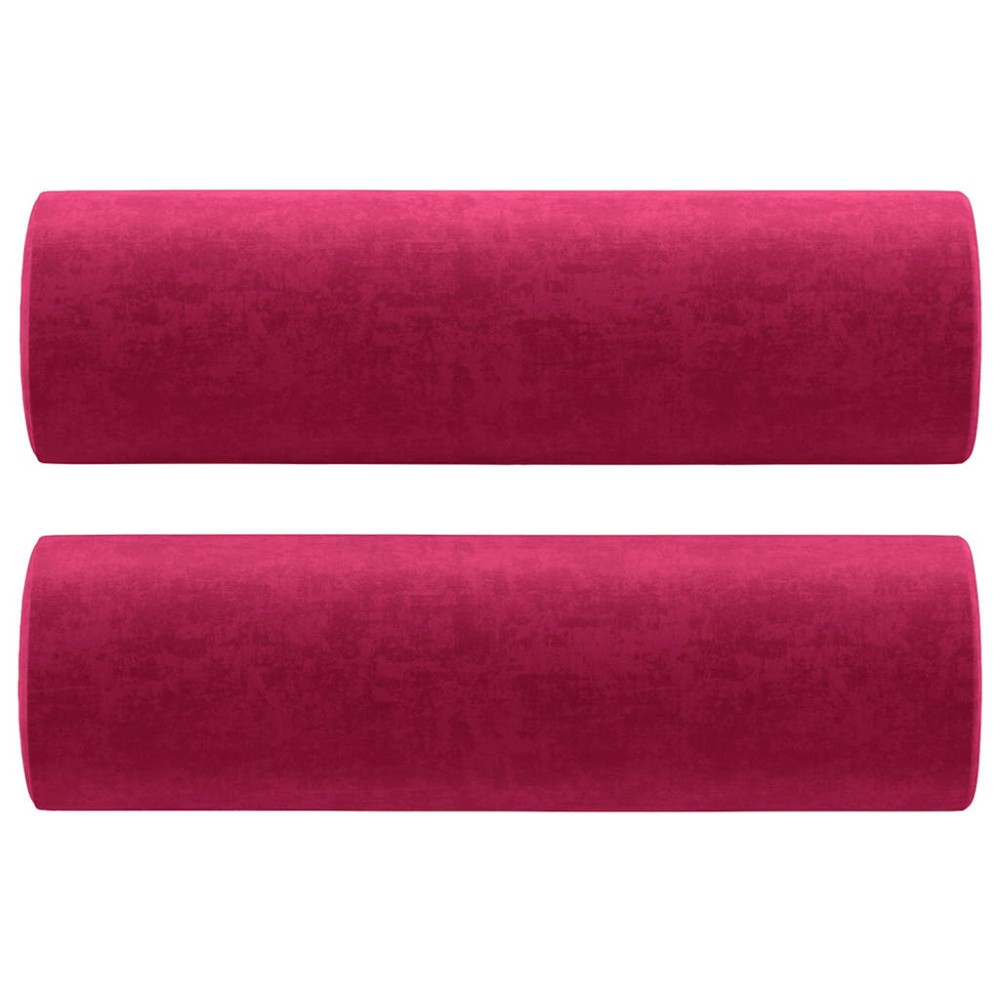 vidaXL Μαξιλάρια Διακοσμητικά 2 τεμ. Μπορντό Ø15x50 εκ. Βελούδινα