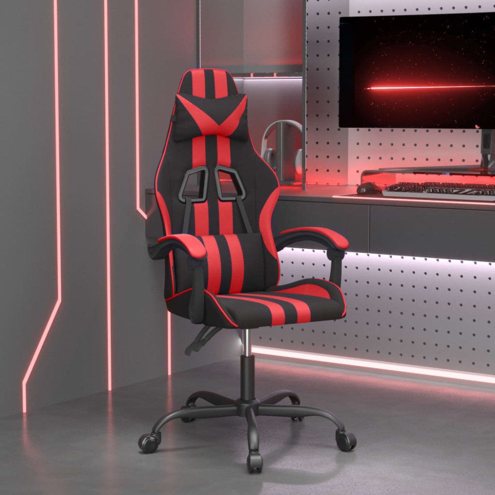 vidaXL Καρέκλα Gaming Περιστρεφόμενη Μαύρη/Κόκκινη από Συνθετικό Δέρμα