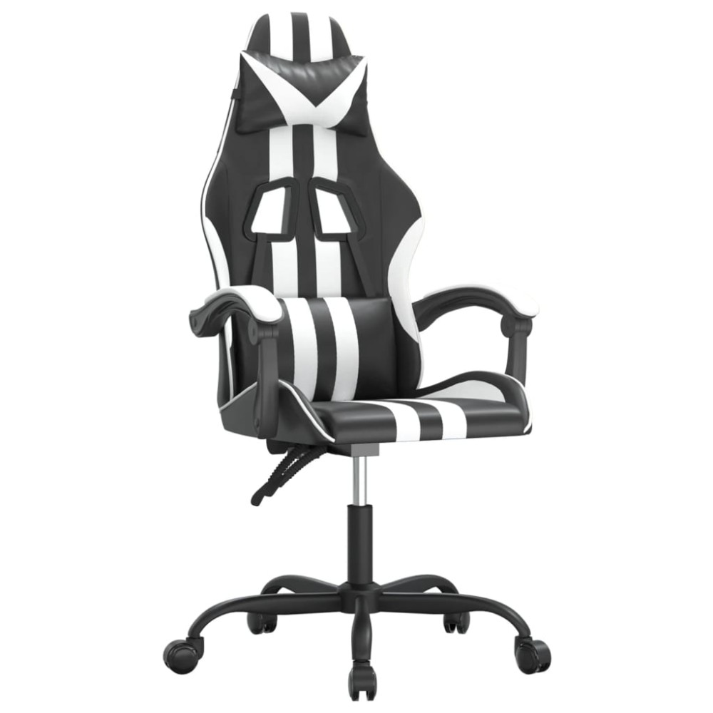 vidaXL Καρέκλα Gaming Περιστρεφόμενη Μαύρη/Λευκή από Συνθετικό Δέρμα