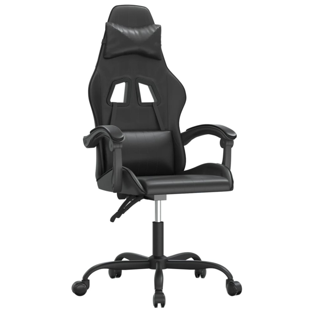 vidaXL Καρέκλα Gaming Περιστρεφόμενη Μαύρη από Συνθετικό Δέρμα