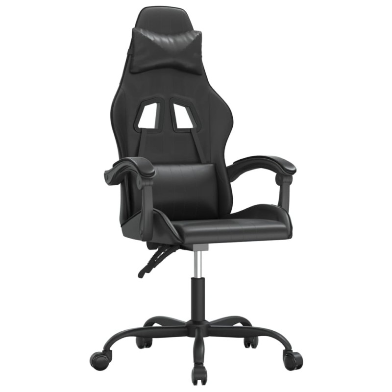 vidaXL Καρέκλα Gaming Περιστρεφόμενη Μαύρη από Συνθετικό Δέρμα