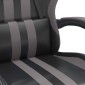 vidaXL Καρέκλα Gaming Περιστρ. Υποπόδιο Μαύρο&Γκρι Συνθετικό Δέρμα