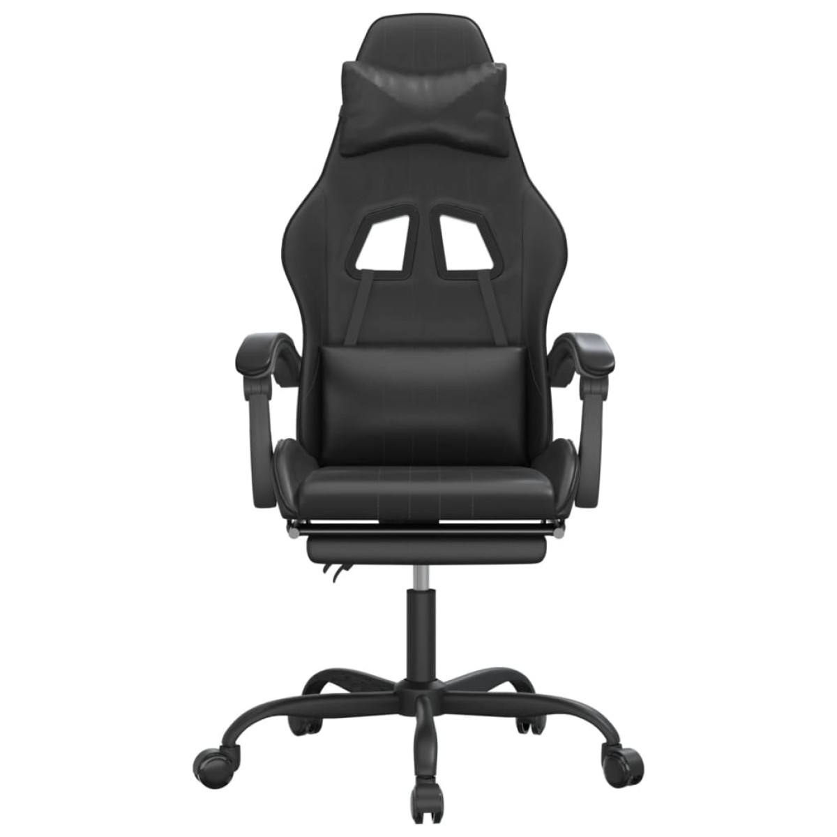vidaXL Καρέκλα Gaming Περιστρ. Υποπόδιο Μαύρο Συνθετικό Δέρμα