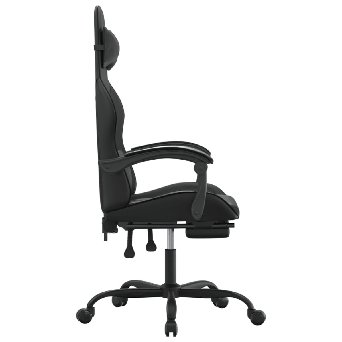 vidaXL Καρέκλα Gaming Περιστρ. Υποπόδιο Μαύρο Συνθετικό Δέρμα