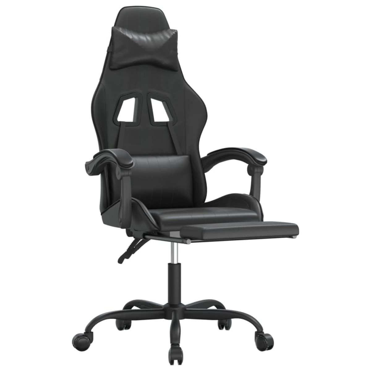 vidaXL Καρέκλα Gaming Περιστρ. Υποπόδιο Μαύρο Συνθετικό Δέρμα