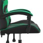 vidaXL Καρέκλα Gaming Περιστρεφόμενη Μαύρη/Πράσινη από Συνθετικό Δέρμα