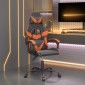 vidaXL Καρέκλα Gaming Περιστρεφόμενη Μαύρη/Πορτοκαλί Συνθετικό Δέρμα