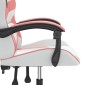 vidaXL Καρέκλα Gaming Περιστρεφόμενη Λευκή και Ροζ από Συνθετικό Δέρμα