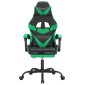 vidaXL Καρέκλα Gaming Περιστρ. Υποπόδιο Μαύρο/Πράσινο Συνθετικό Δέρμα
