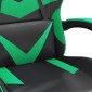 vidaXL Καρέκλα Gaming Περιστρ. Υποπόδιο Μαύρο/Πράσινο Συνθετικό Δέρμα