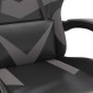 vidaXL Καρέκλα Gaming Περιστρ. Υποπόδιο Μαύρο&Γκρι Συνθετικό Δέρμα