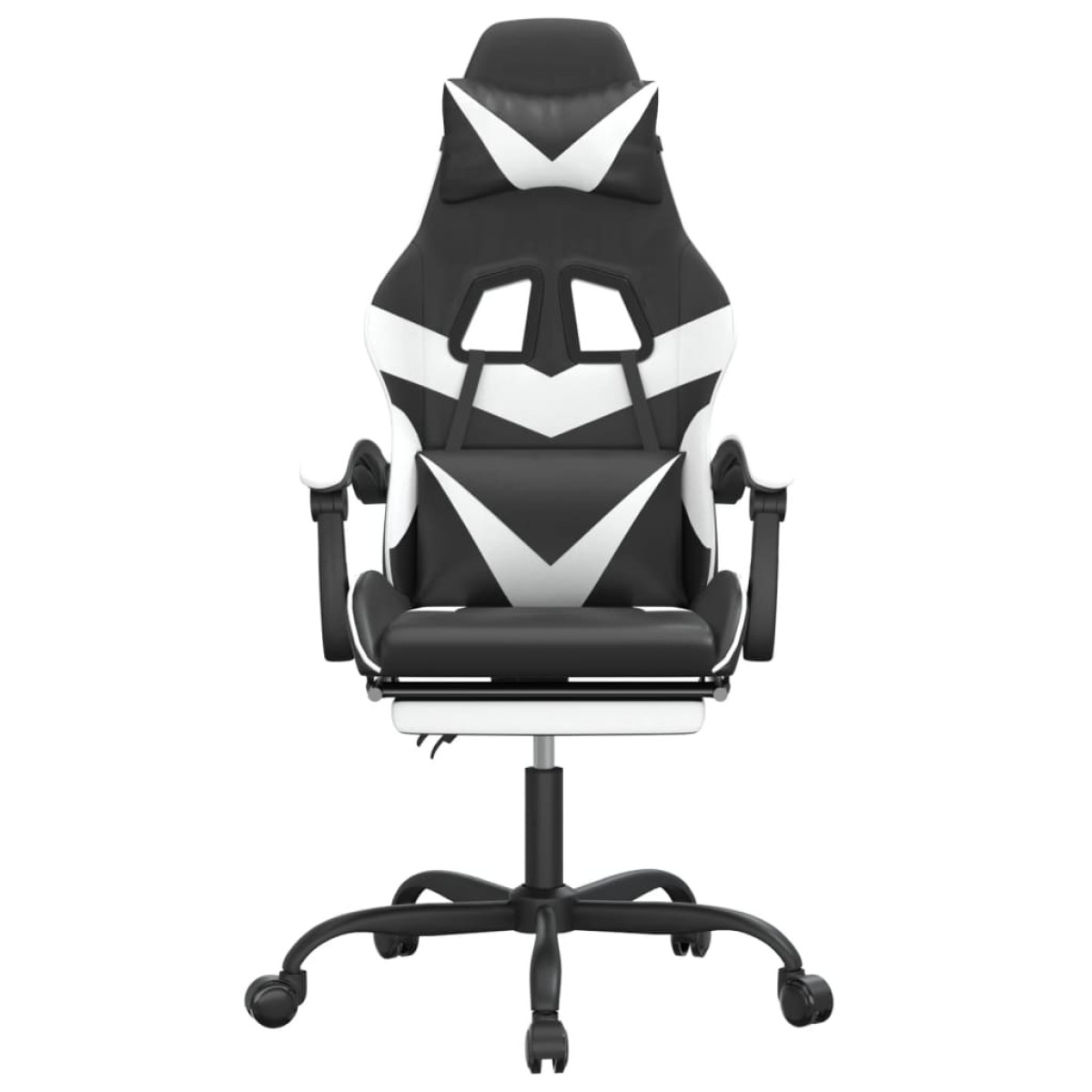 vidaXL Καρέκλα Gaming Περιστρ. Υποπόδιο Μαύρο άσπρο Συνθετικό Δέρμα