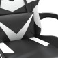 vidaXL Καρέκλα Gaming Περιστρ. Υποπόδιο Μαύρο άσπρο Συνθετικό Δέρμα