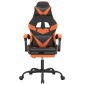 vidaXL Καρέκλα Gaming Περιστρ.Υποπόδιο Μαύρο&Πορτοκαλί Συνθετικό Δέρμα