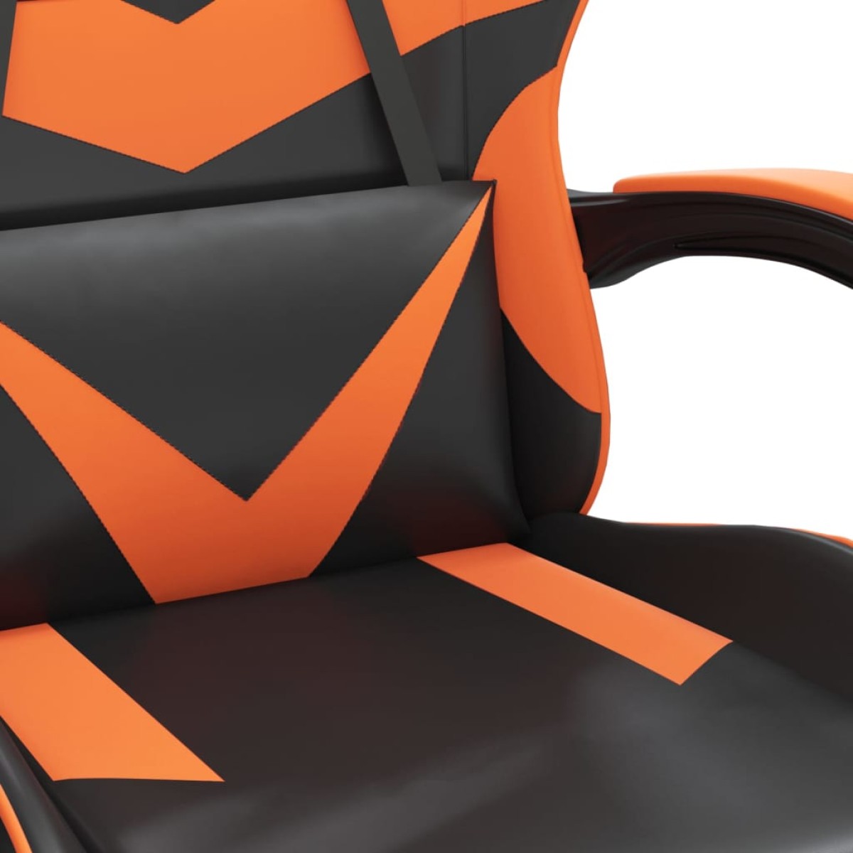 vidaXL Καρέκλα Gaming Περιστρ.Υποπόδιο Μαύρο&Πορτοκαλί Συνθετικό Δέρμα