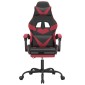 vidaXL Καρέκλα Gaming Περιστρ. Υποπόδιο Μαύρο/Μπορντό Συνθετικό Δέρμα