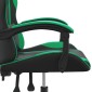 vidaXL Καρέκλα Gaming Περιστρεφόμενη Μαύρη/Πράσινη από Συνθετικό Δέρμα