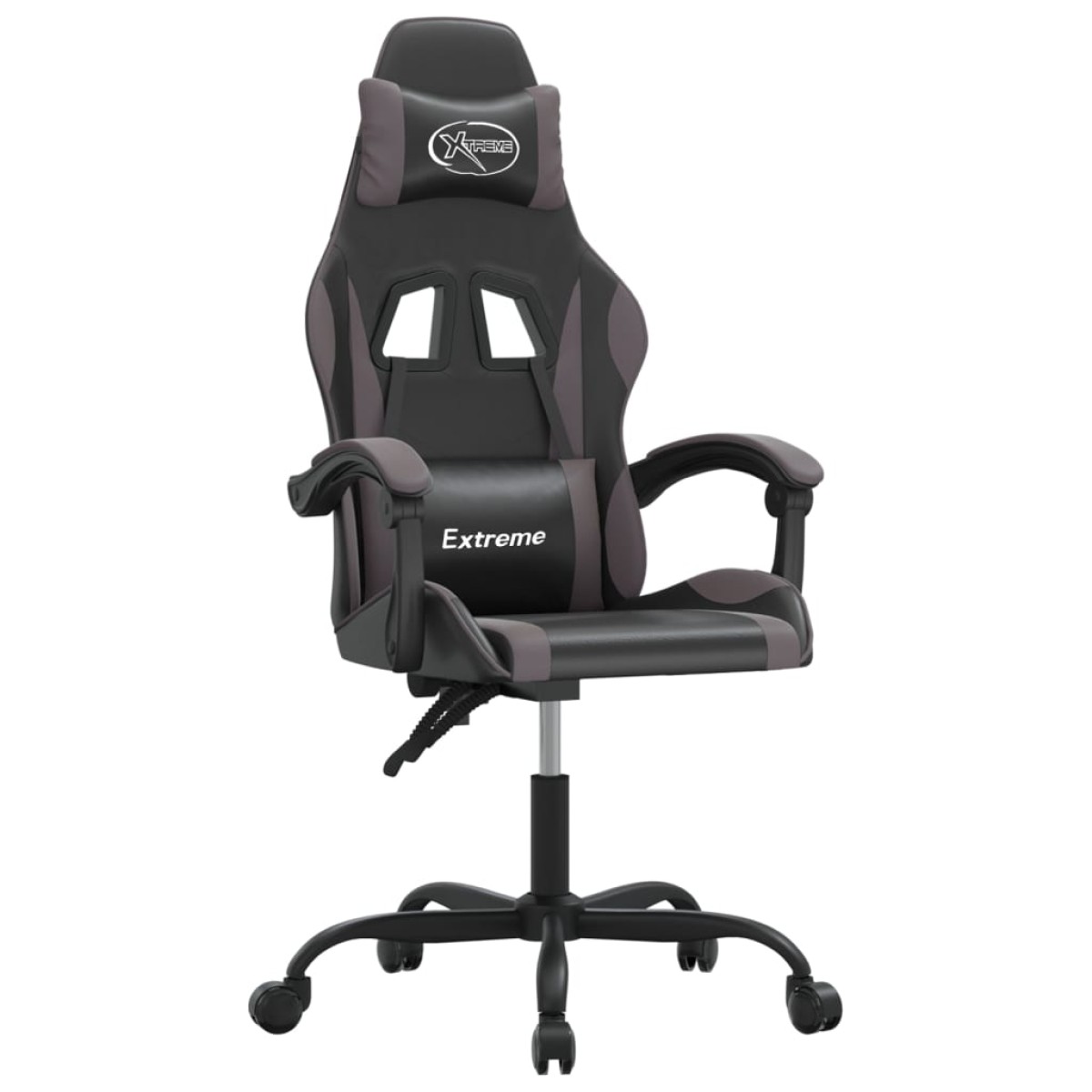 vidaXL Καρέκλα Gaming Περιστρεφόμενη Μαύρη/Γκρι από Συνθετικό Δέρμα