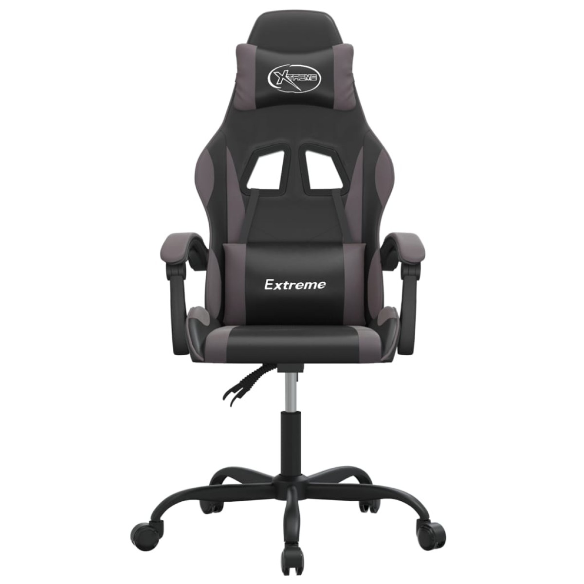vidaXL Καρέκλα Gaming Περιστρεφόμενη Μαύρη/Γκρι από Συνθετικό Δέρμα