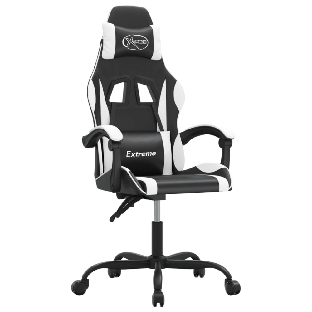 vidaXL Καρέκλα Gaming Περιστρεφόμενη Μαύρη/Λευκή από Συνθετικό Δέρμα