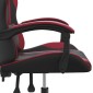 vidaXL Καρέκλα Gaming Περιστρεφόμενη Μαύρη/Μπορντό από Συνθετικό Δέρμα