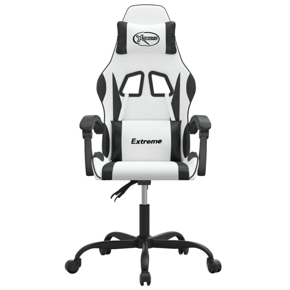 vidaXL Καρέκλα Gaming Περιστρεφόμενη Λευκή/Μαύρη από Συνθετικό Δέρμα