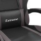 vidaXL Καρέκλα Gaming Περιστρ. Υποπόδιο Μαύρο&Γκρι Συνθετικό Δέρμα