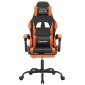 vidaXL Καρέκλα Gaming Περιστρ.Υποπόδιο Μαύρο&Πορτοκαλί Συνθετικό Δέρμα