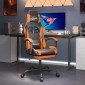 vidaXL Καρέκλα Gaming Περιστρ.Υποπόδιο Μαύρο&Πορτοκαλί Συνθετικό Δέρμα