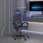 vidaXL Καρέκλα Gaming Περιστρεφόμενη Μαύρη & Μπλε από Συνθετικό Δέρμα