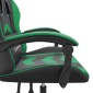 vidaXL Καρέκλα Gaming Περιστρεφόμενη Μαύρη/Πράσινη από Συνθετικό Δέρμα