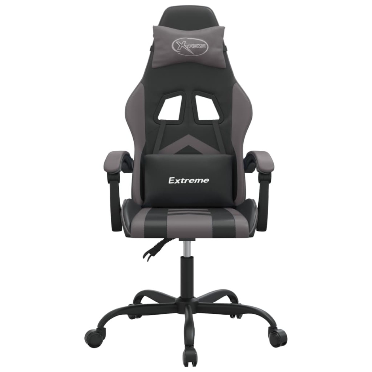 vidaXL Καρέκλα Gaming Περιστρεφόμενη Μαύρη/Γκρι από Συνθετικό Δέρμα