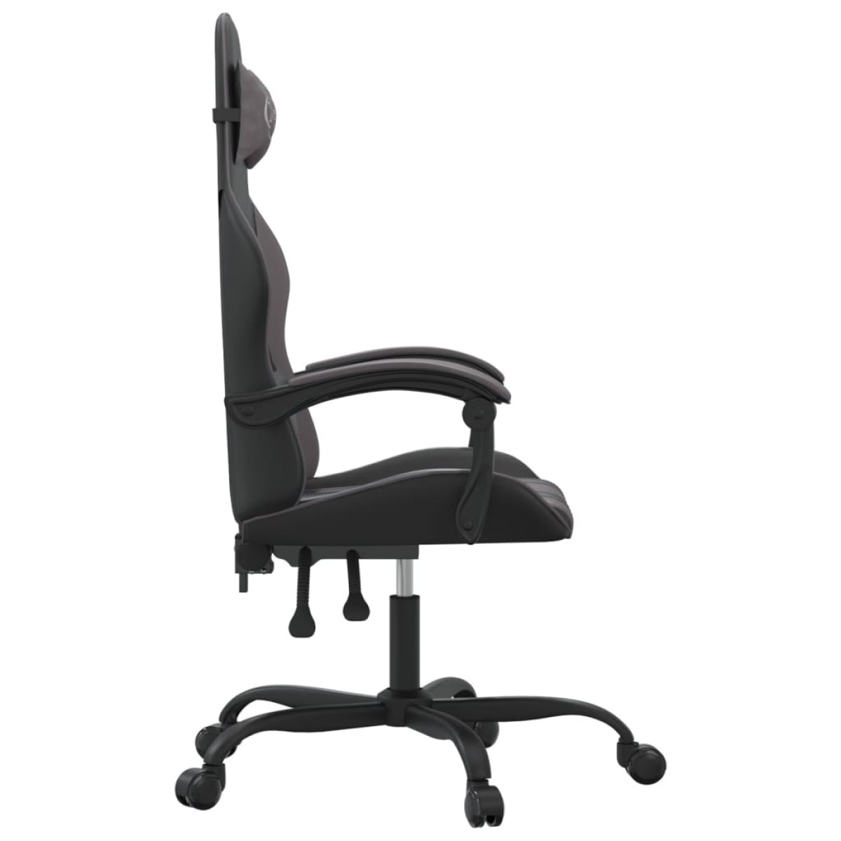 vidaXL Καρέκλα Gaming Περιστρεφόμενη Μαύρη/Γκρι από Συνθετικό Δέρμα