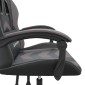 vidaXL Καρέκλα Gaming Περιστρεφόμενη Μαύρη/Γκρι από Συνθετικό Δέρμα