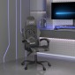 vidaXL Καρέκλα Gaming Περιστρεφόμενη Μαύρη/Γκρι από Συνθετικό Δέρμα