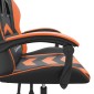 vidaXL Καρέκλα Gaming Περιστρεφόμενη Μαύρη/Πορτοκαλί Συνθετικό Δέρμα