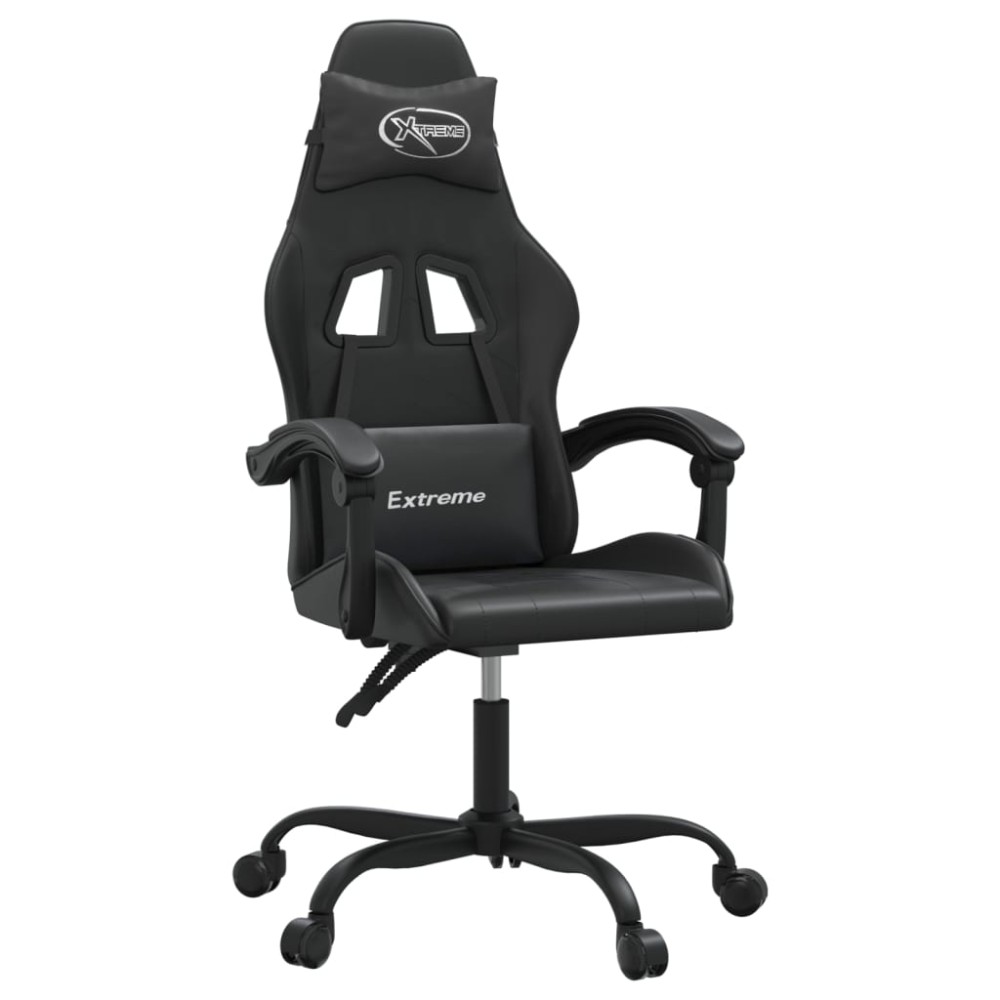 vidaXL Καρέκλα Gaming Περιστρεφόμενη Μαύρη από Συνθετικό Δέρμα