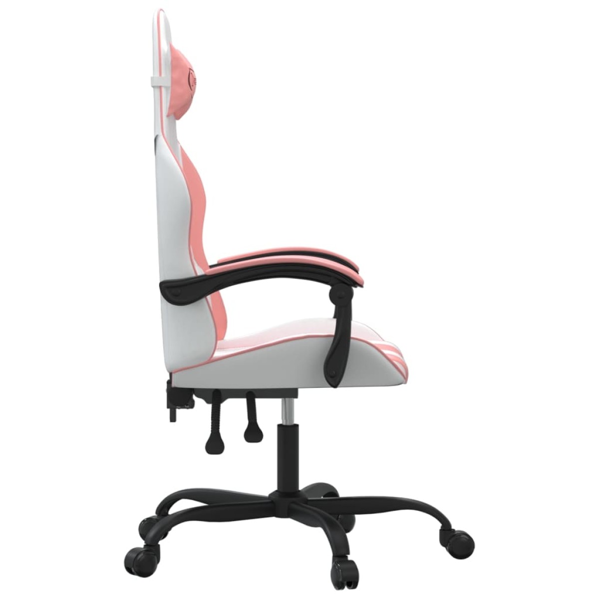 vidaXL Καρέκλα Gaming Περιστρεφόμενη Λευκή και Ροζ από Συνθετικό Δέρμα